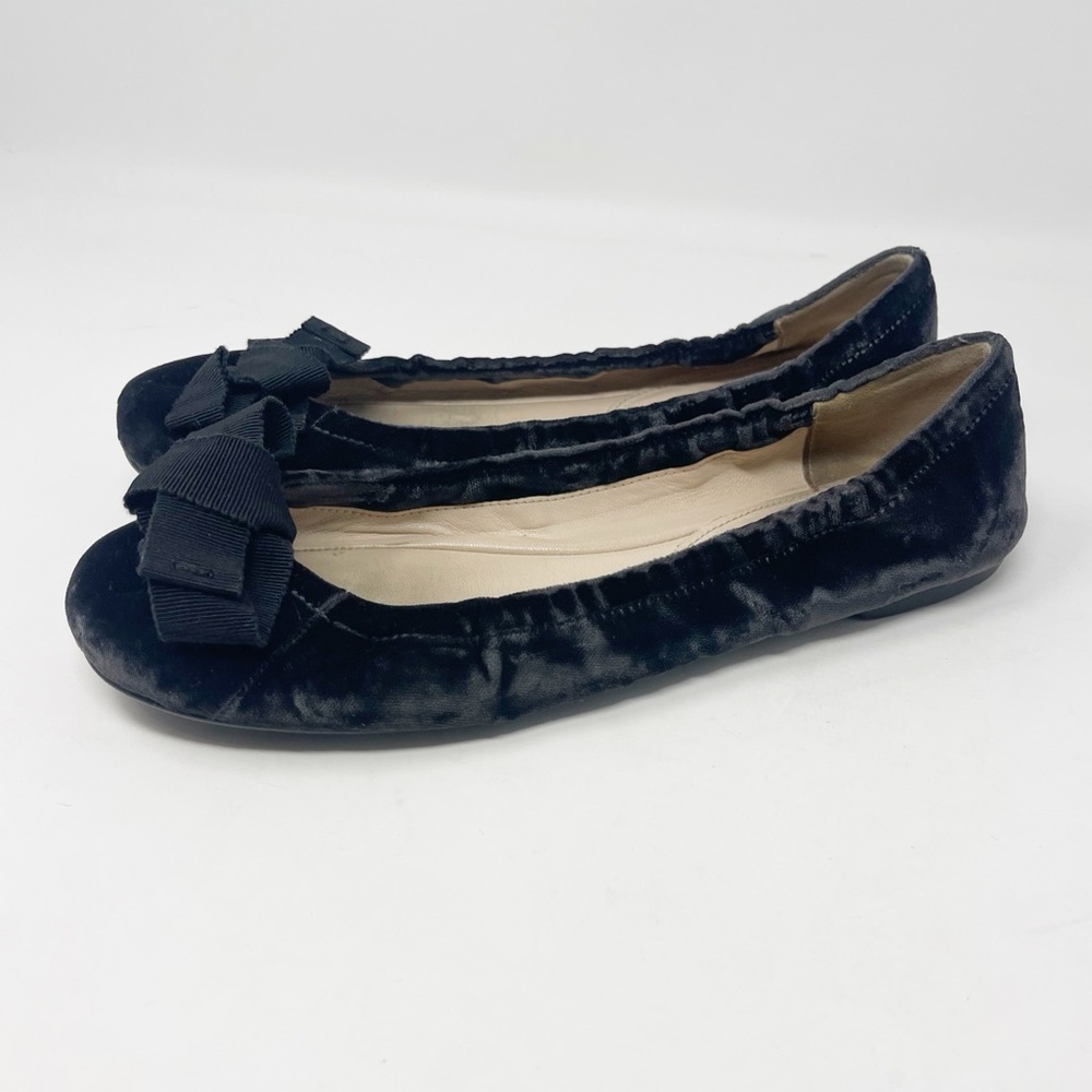 Prada Black Velvet Bow Flats size 38
